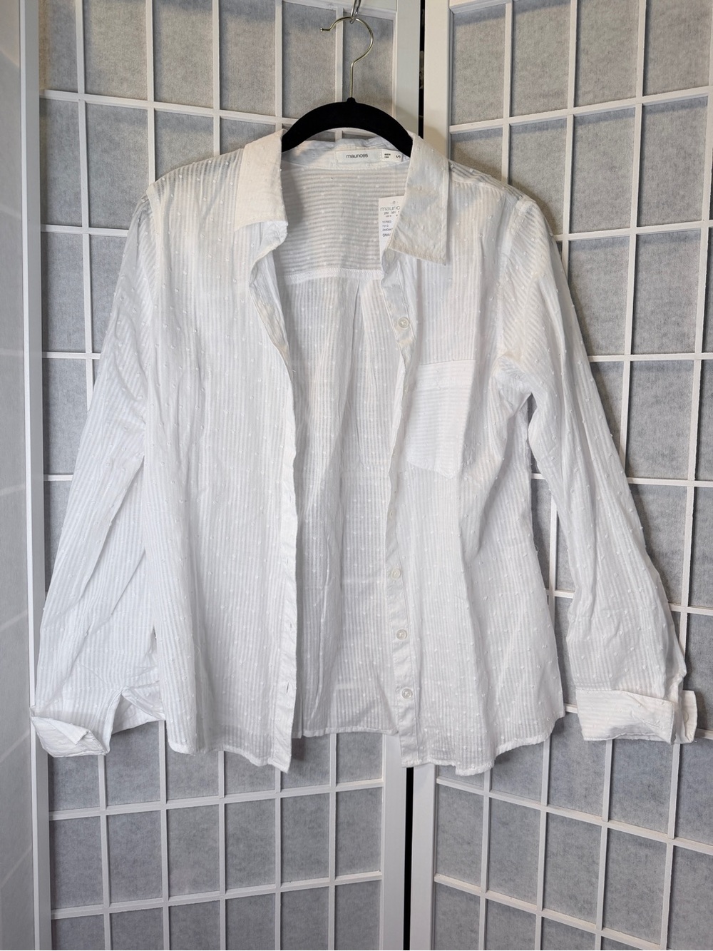 Maurices White Textured Shirt Jacket L7138